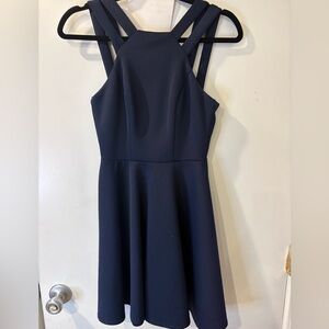 Elegant Navy Blue Sleeveless Dress